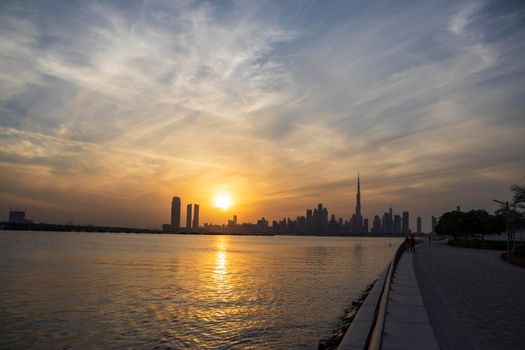 Dubai city skyline.