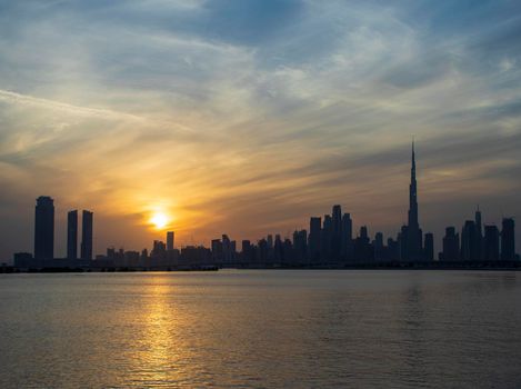 Dubai city skyline.