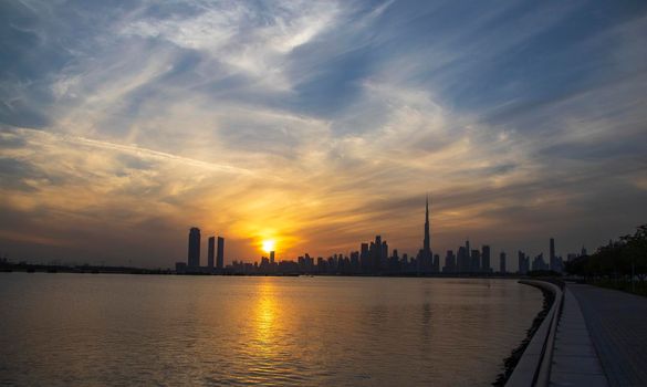 Dubai city skyline.