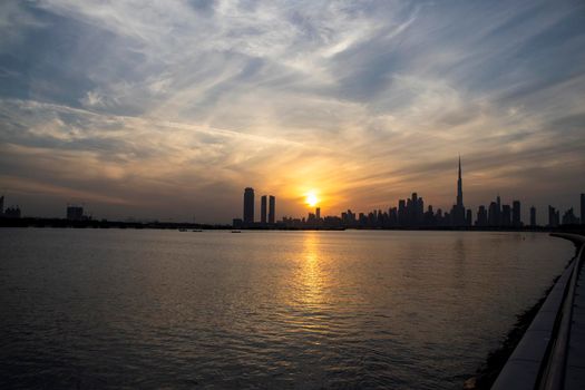 Dubai city skyline.