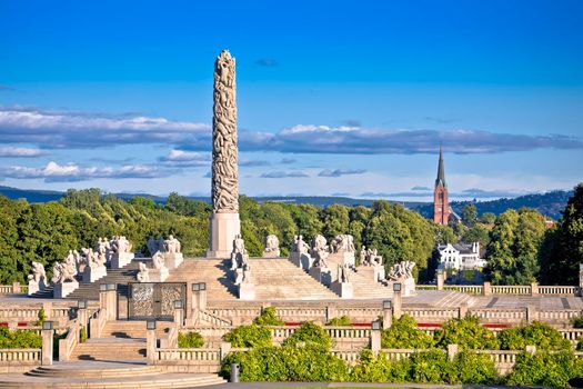 The Vigeland Park in Oslo scenic view, capital of Norway