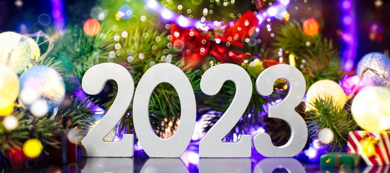 New Year's Eve 2023 Celebration Background. Happy New Year 2023.