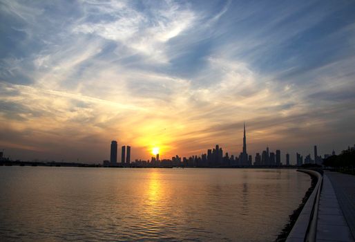 Dubai city skyline.