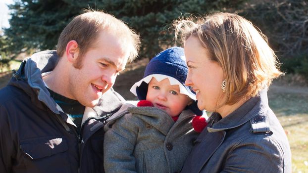 Young family having a great day in the park.