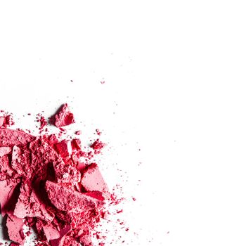 Beauty texture, cosmetic product and art of make-up concept - Crushed eyeshadows isolated on white background