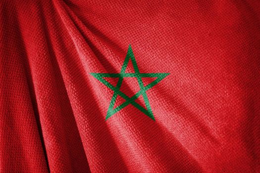 Morocco flag on towel surface illustration with, country symbol