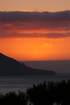 beautiful sunset over the spectacular big sur coastline