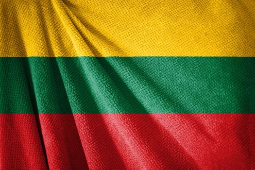 Lithuania flag on towel surface illustration with, country symbol