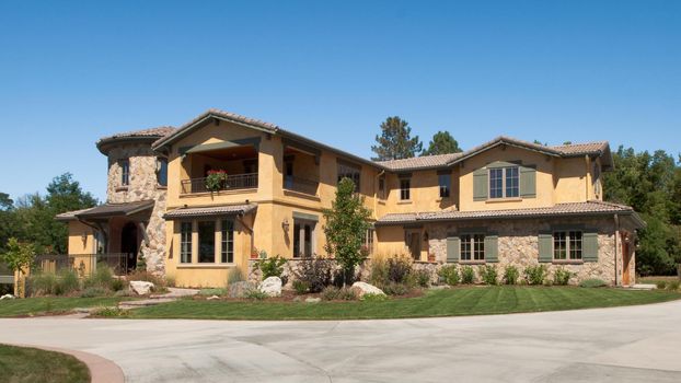 Exterior of the luxury home.
