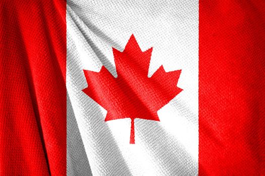 Canada flag on towel surface illustration with, country symbol