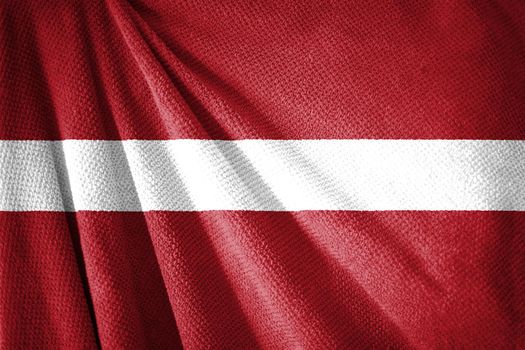 Latvia flag on towel surface illustration with, country symbol