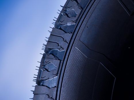 Car tire close up.