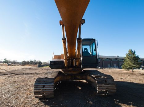 Excavator at construction site.