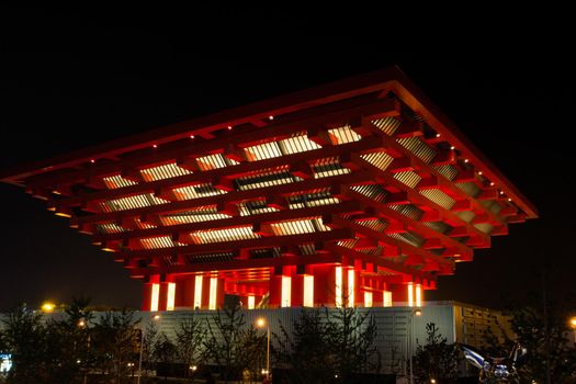 Exterior of the China Pavilion at the EXPO 2010 Shanghai, China.