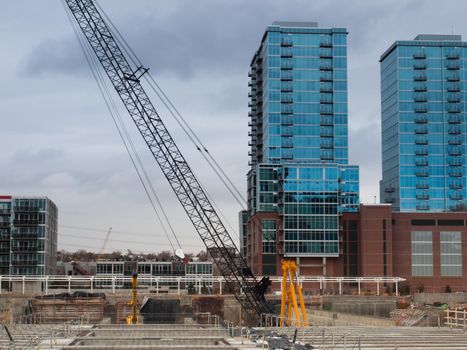 Construction site of the Union Station in Denver, Colorado.