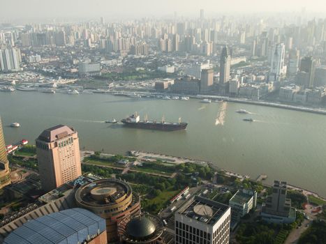 Looking down from TV Tower to Shanghai.