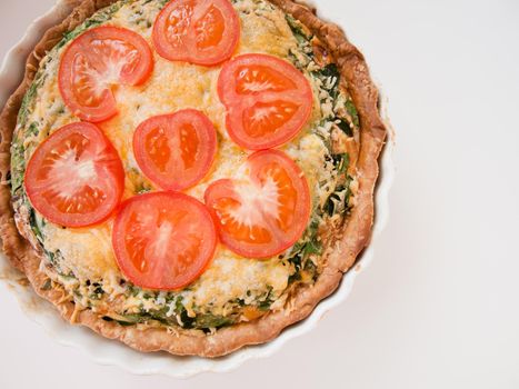 Spinach quiche.