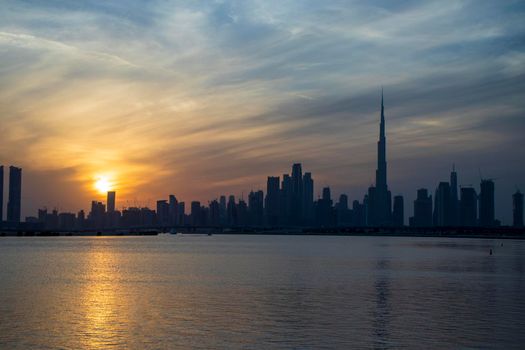 Dubai city skyline.