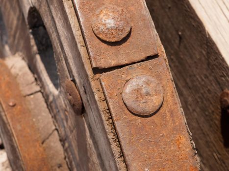 Old wooden wheel in Xian, China.