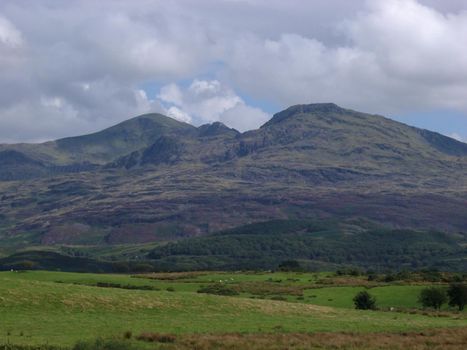 stormy mountains in north wales, uk