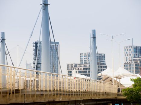 Elevated pedestrian walkway at the EXPO 2010 Shanghai, China.