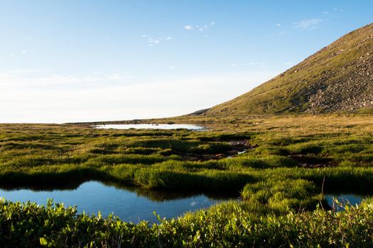 Mountain lake in the morning.