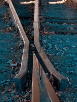 Railroad tracks.
