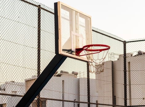 Close up shot of a basketball ring.