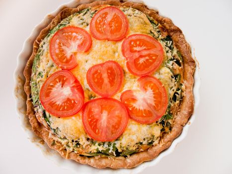 Spinach quiche.