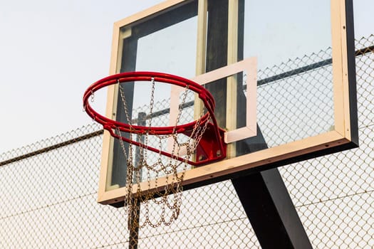Close up shot of a basketball ring