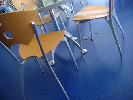 moden ply-wood and metal cafe furniture
