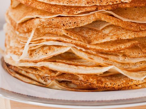 Stack of Russian pancakes.