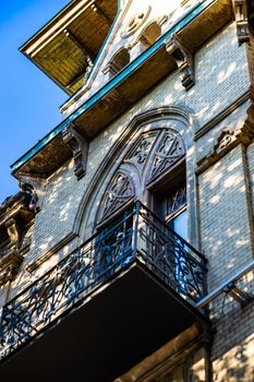 Architecture of Old Tbilisi around the main avenue of the city, Rustaveli avenue, Georgia