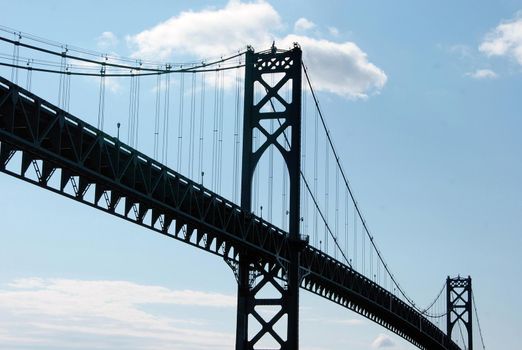 View of the Bay Bridge from below