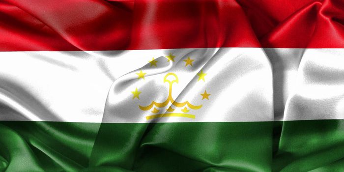 3D-Illustration of a Tajikistan flag - realistic waving fabric flag.