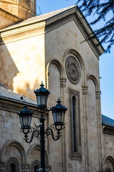 Exterior decor of famous Kashveti church in Tbilisi, Georgia