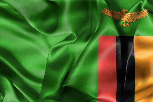 3D-Illustration of a Zambia flag - realistic waving fabric flag.