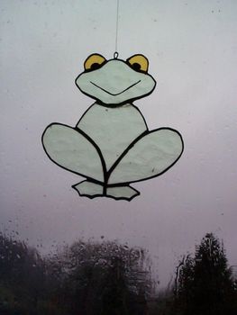 a hanging glass frog decoration