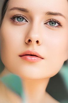 Natural beauty and perfect clean skin, beautiful woman in nature for wellness and skincare cosmetic brand, close-up portrait