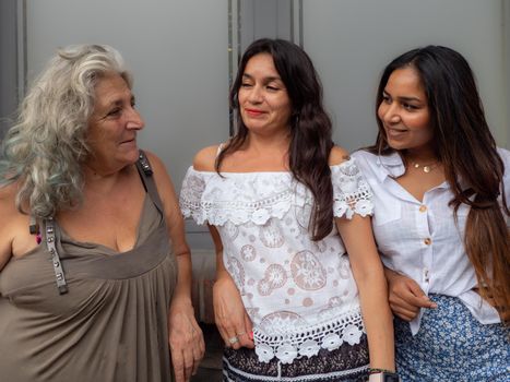 mixed race women family portait