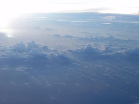 view of rain clouds from above