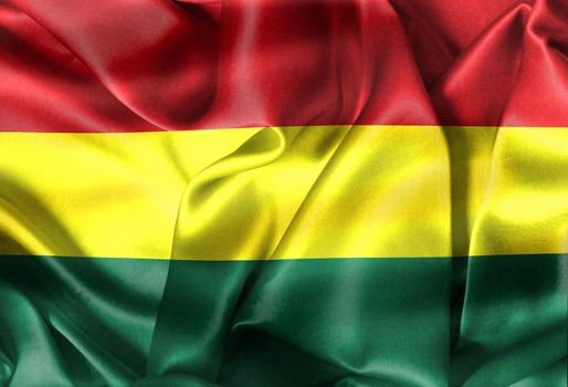Bolivia flag - realistic waving fabric flag