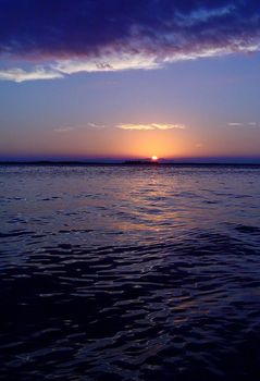 A beautiful Caribbean sunset, Tobacco Caye, Belize