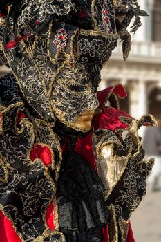 VENICE, ITALY - Febrary 6 2018: The masks of the Venice carnival 2018