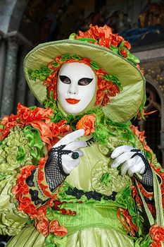 VENICE, ITALY - Febrary 7 2018: The masks of the Venice carnival 2018