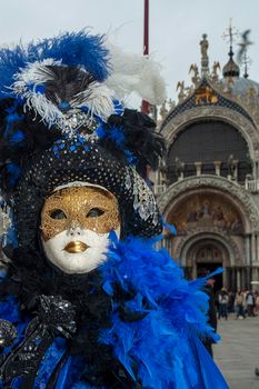 VENICE, ITALY - Febrary 7 2018: The masks of the Venice carnival 2018