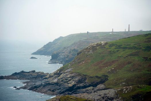 rugged cornish atlantic coastline near pendeen