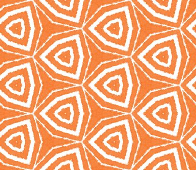 Mosaic seamless pattern. Orange symmetrical kaleidoscope background. Retro mosaic seamless design. Textile ready neat print, swimwear fabric, wallpaper, wrapping.