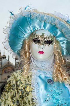 VENICE, ITALY - Febrary 7 2018: The masks of the Venice carnival 2018