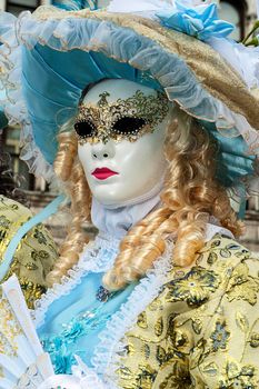 VENICE, ITALY - Febrary 6 2018: The masks of the Venice carnival 2018
